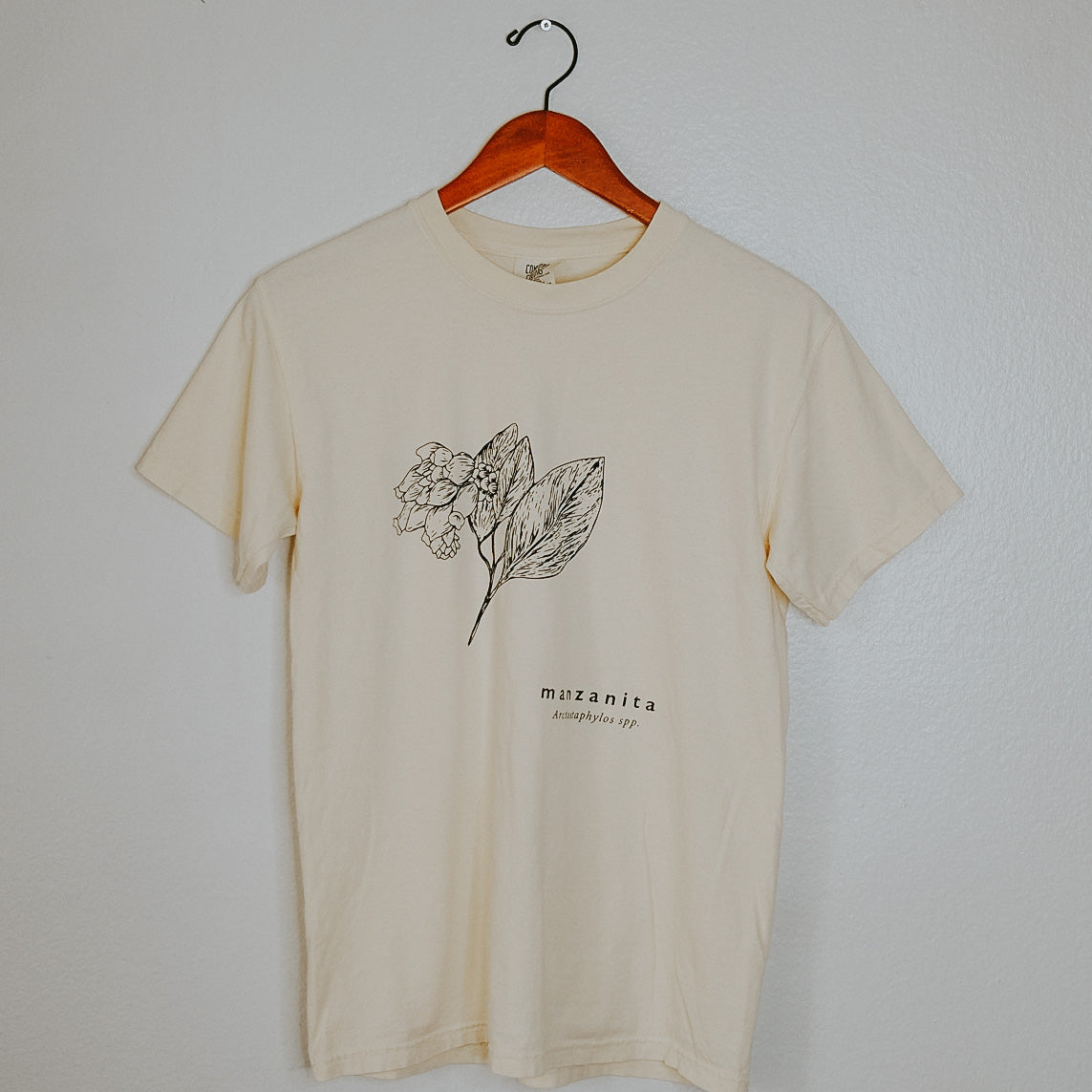 Manzanita Unisex T-shirt in White Leaf Ivory