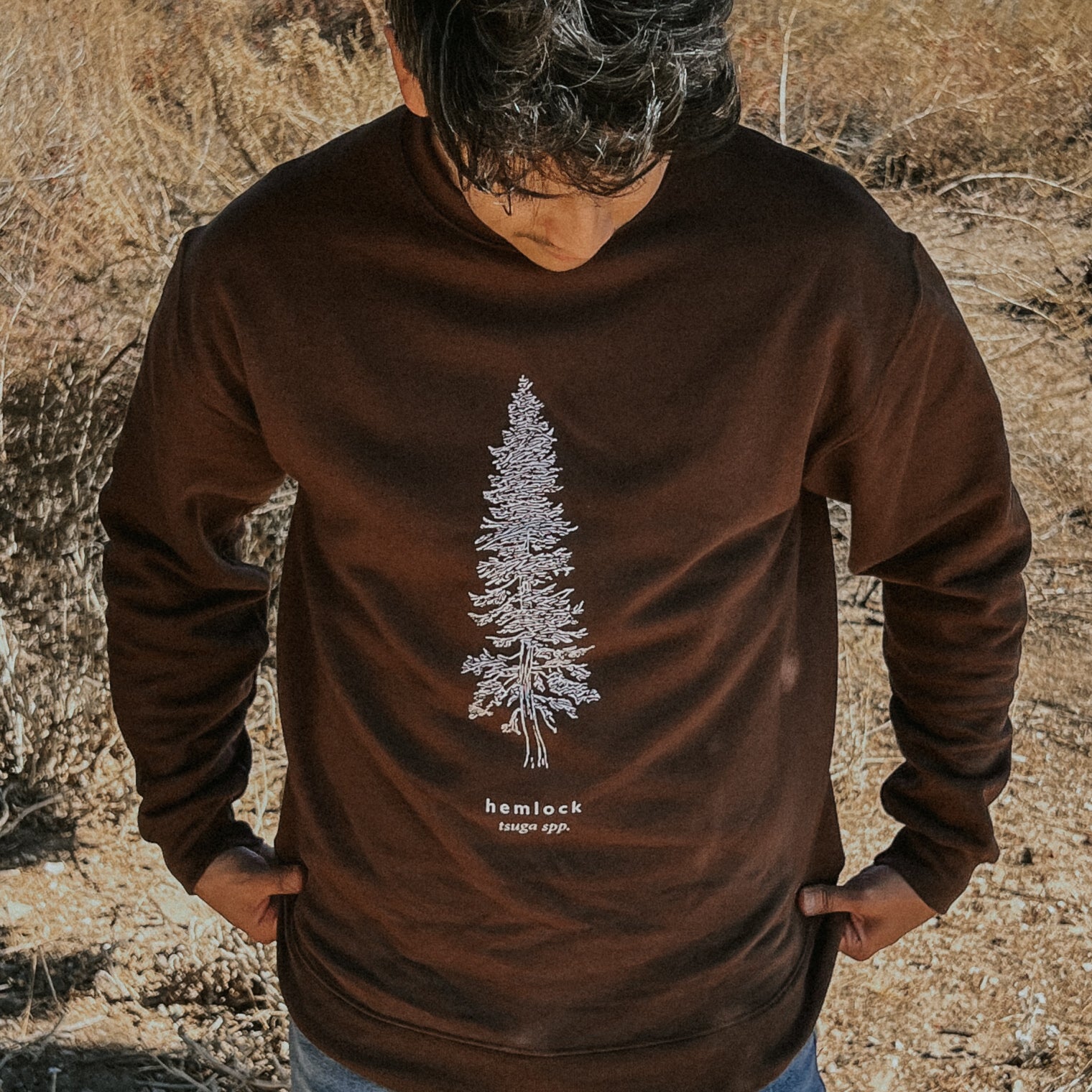 Hemlock Crewneck Sweater in Unisex Oakwood Brown